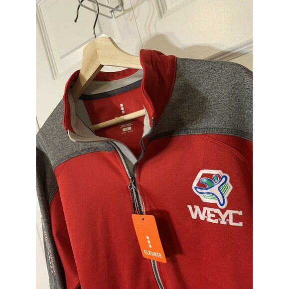 New‎ microfiber Hoodie by Elevate unisex Waylen East Youth Club Sz L Orange Gray - Picture 4 of 7